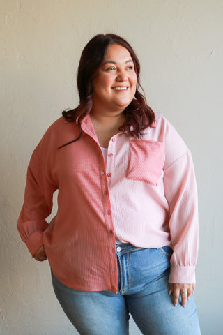 THE HEAT PLUS SIZE BUTTON UP