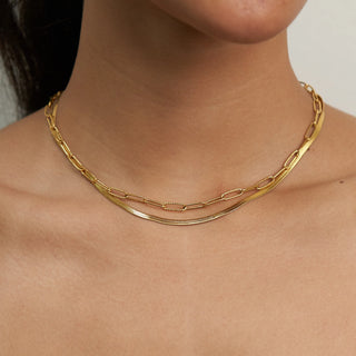 Herringbone Layered Necklace - Waterproof