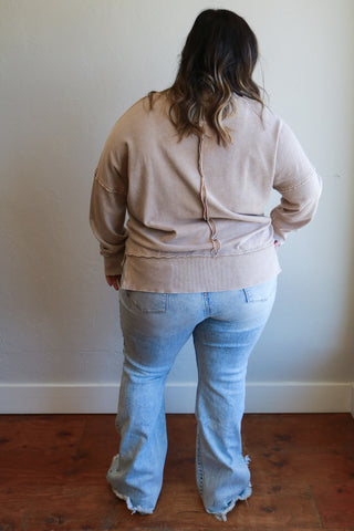 COZY CLASSIC PLUS SIZE MINERAL WASHED CREW