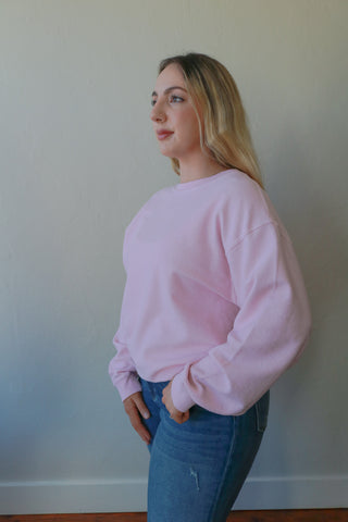 JE T'AIME RIBBED OVERSIZED CREW NECK SWEATER