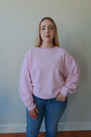 JE T'AIME RIBBED OVERSIZED CREW NECK SWEATER