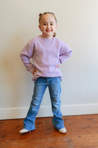 Lavender Long Line Sweater