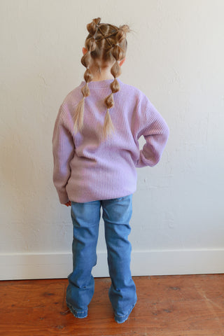 Lavender Long Line Sweater