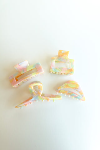 Pastel Watercolor Claw Clips