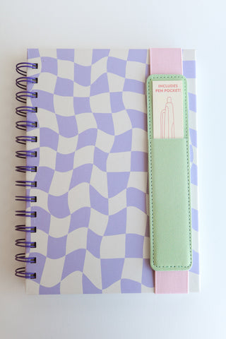 Oliver Checkered Notebook with Pen Pocket