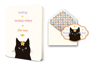 Daisy Cat Birthday Card