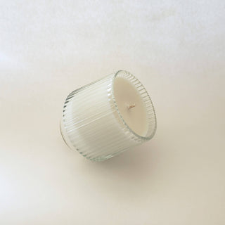 Ribbed Retro Style Soy Candle - Clear