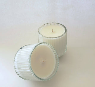 Ribbed Retro Style Soy Candle - Clear