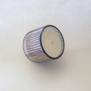 Ribbed Retro Style Candle - Blue