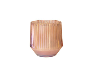 Ribbed Retro Style Candle - Pink