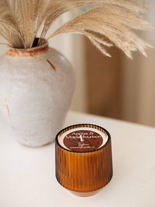 Ribbed Retro Style Candle - Amber