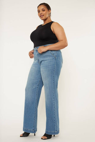 PLUS SIZE KANCAN HIGH RISE TROUSER JEAN