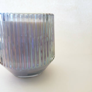 Ribbed Retro Style Candle - Blue