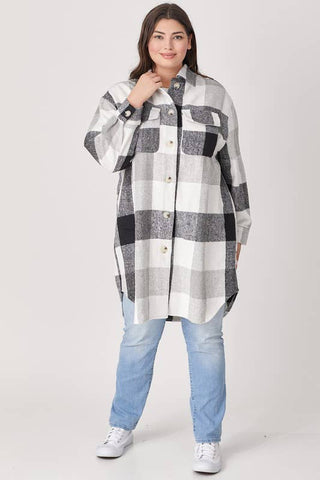 Plus Size Plaid Shacket