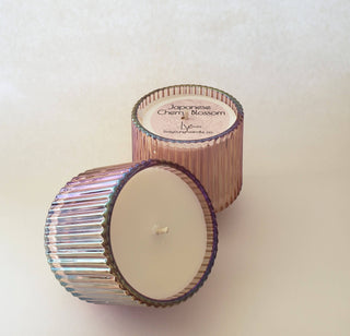 Ribbed Retro Style Candle - Pink