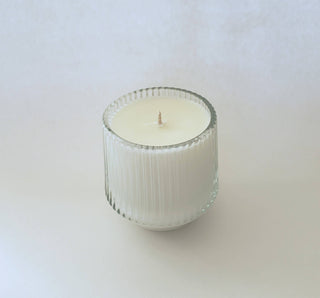 Ribbed Retro Style Soy Candle - Clear