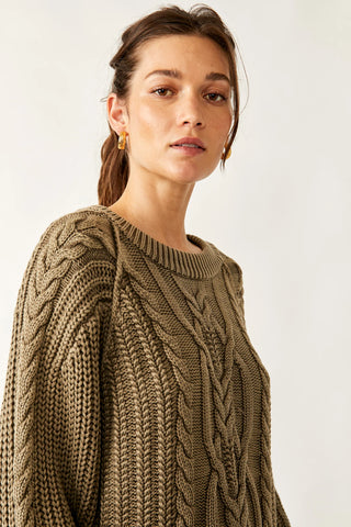 Free People Frankie Cable Sweater