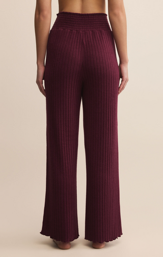 Dawn Smocked Ribbed Pant | Merlot