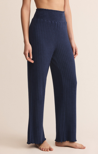 Dawn Smocked Ribbed Pant | Blue Sapphire