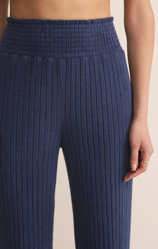 Dawn Smocked Ribbed Pant | Blue Sapphire