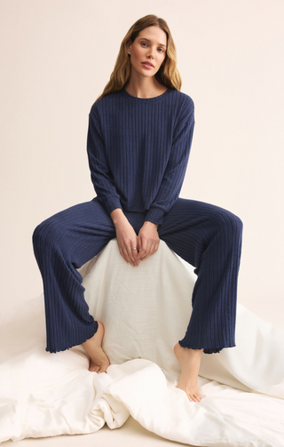 Elfie Rib LS Top | Blue Sapphire