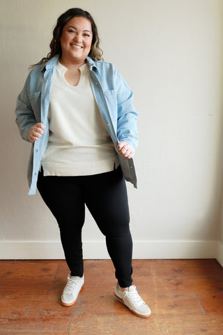 AZURE PLUS SIZE DENIM SHACKET