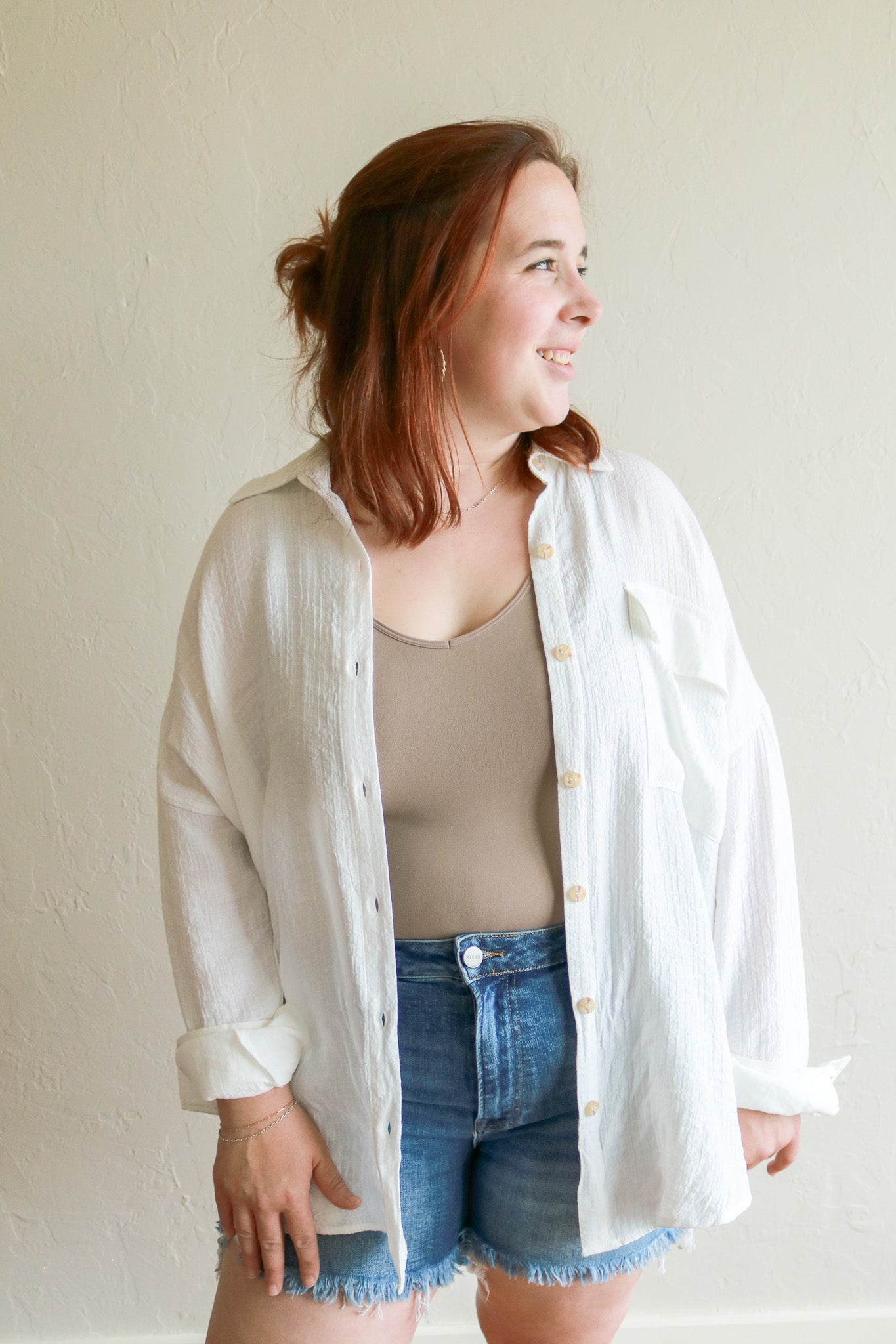 Iris Plus Size Button Down Shirt – LU ELLA Boutique