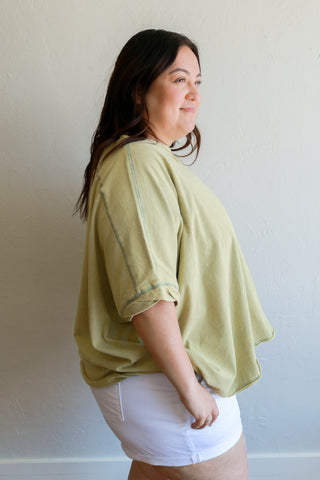 Sammy Mineral Washed Plus Size Tee