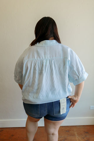 Paige Plus Size Stripe Button Down Shirt