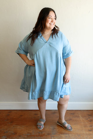 Gabby Plus Size Chambray Dress