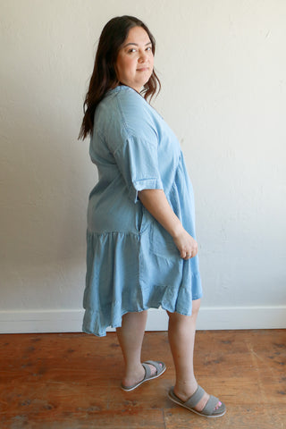 Gabby Plus Size Chambray Dress