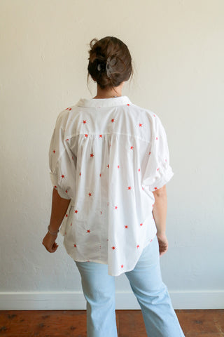 Amelia Star Embroidered Button Down Shirt