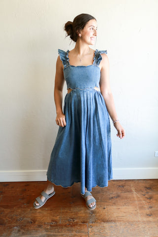 Mia Flutter Denim Dress