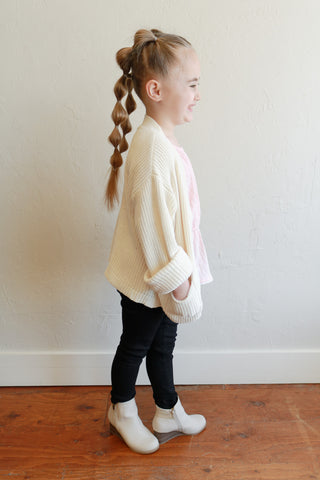 Cream Chenille Cardigan