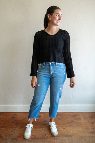 Perfect Flow Pointelle Knit Sweater