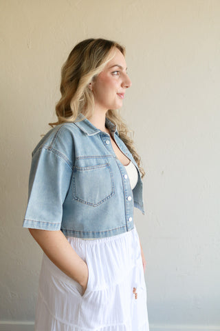 Dolly Cropped Denim Shirt