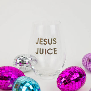 Jesus Juice Wine Glass