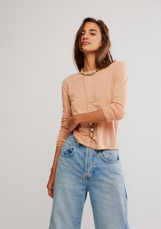 Nova Long Sleeve Tee Peached Copper | Free People