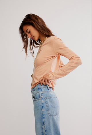 Nova Long Sleeve Tee Peached Copper | Free People