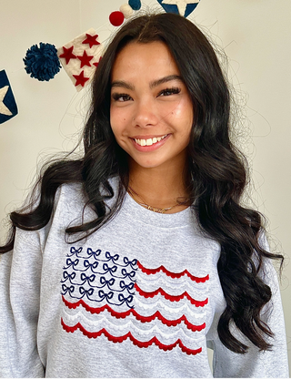 Americana Bow Flag Crewneck