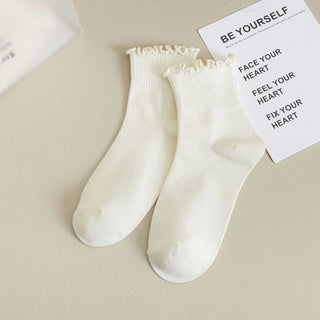 Cloud Ruffle Ankle Socks | Cream