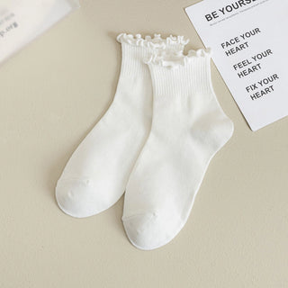 Cloud Ruffle Ankle Socks | White