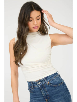 Colette Mock Neck Top - Cream