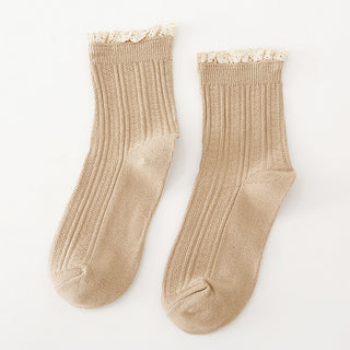 Meadow Lace Socks | Beige
