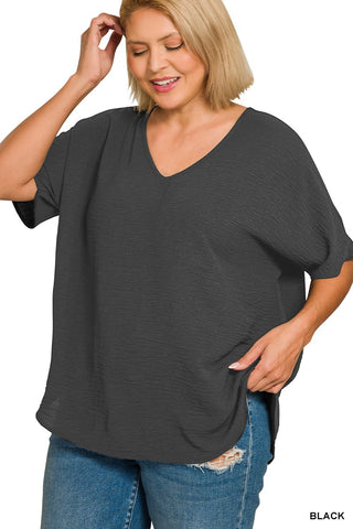 Plus Size Rowan Airflow V-Neck | Black