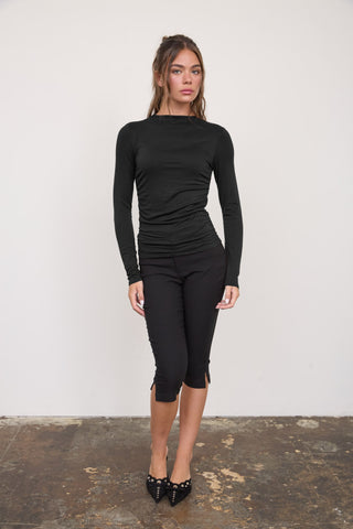 Celine Ruched Top | Black