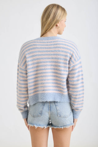 Bluebell Stripe Fuzzy Cardigan