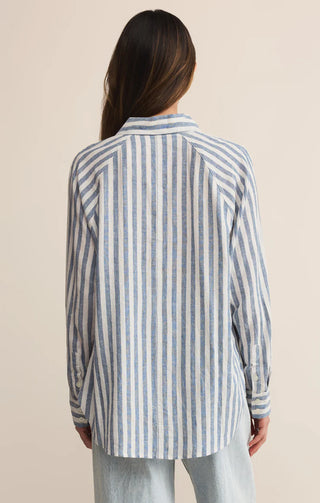 The Perfect Linen Striped Top - Boathouse