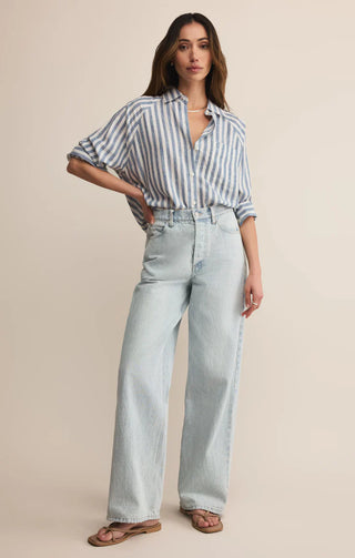The Perfect Linen Striped Top - Boathouse