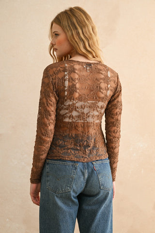 Odette Lace Top | Chocolate